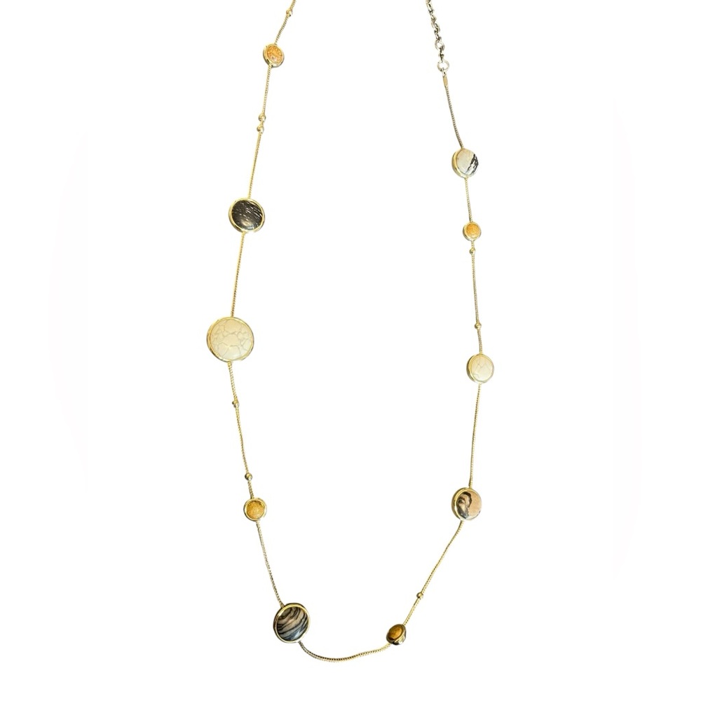 Talbots Gold and Black Disc Necklace